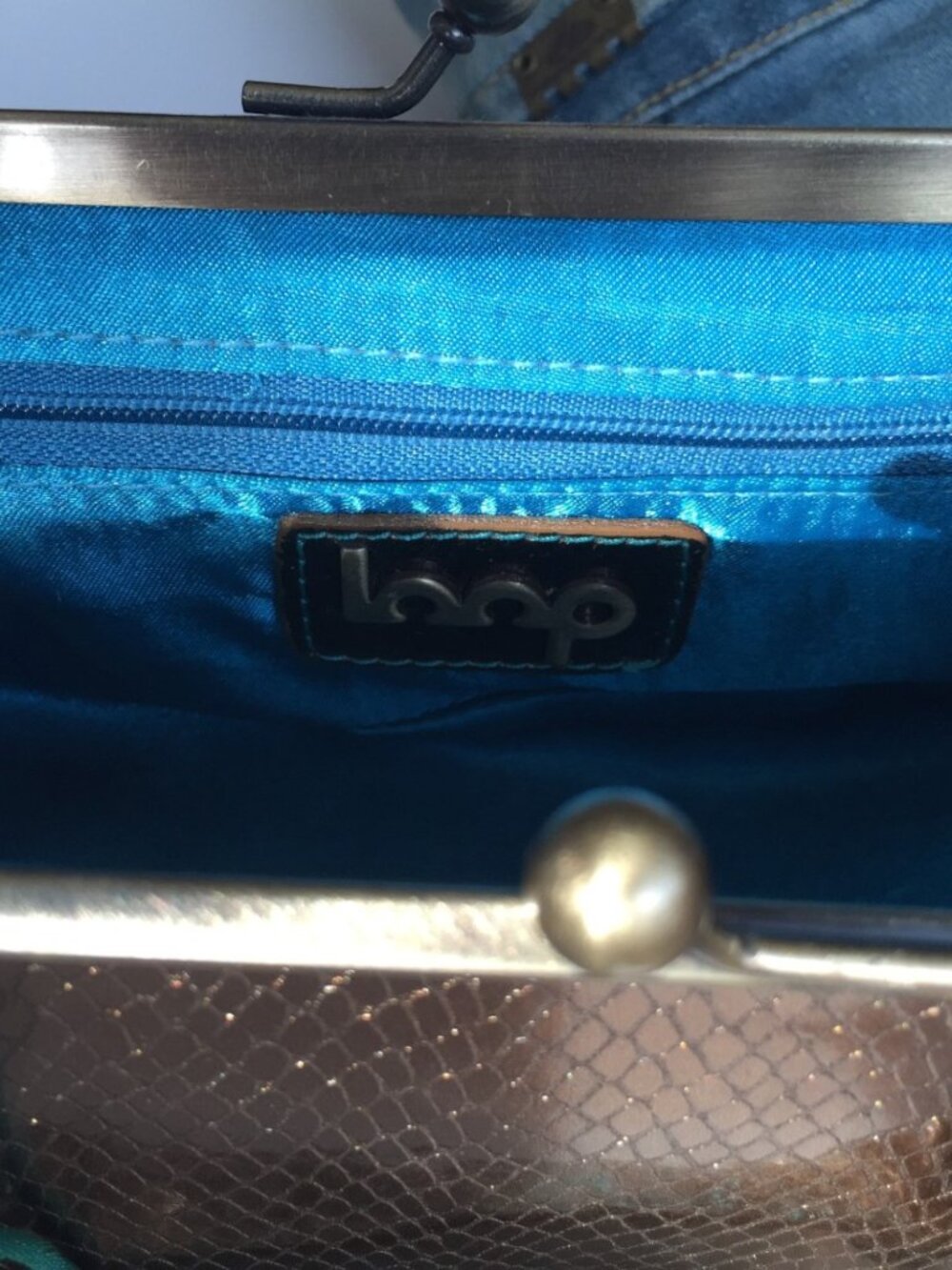 Loop • Mini Turquoise and Metallic Bag - Picture 4 of 4
